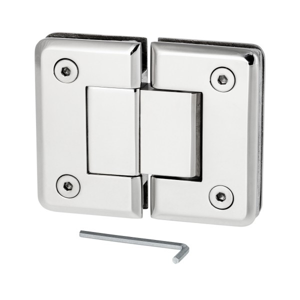 Scharnier Verbindung | Glas-Glas 180° | Hochglanz | R/L Anschlag