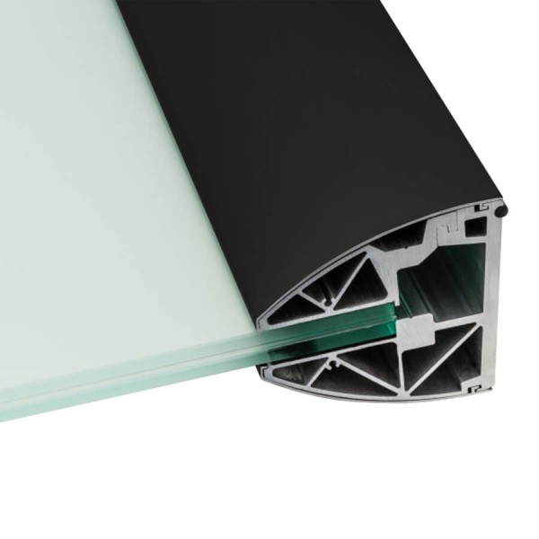Wandklemmprofil 5° Dachneigung 17,52 mm, oval - Schwarz