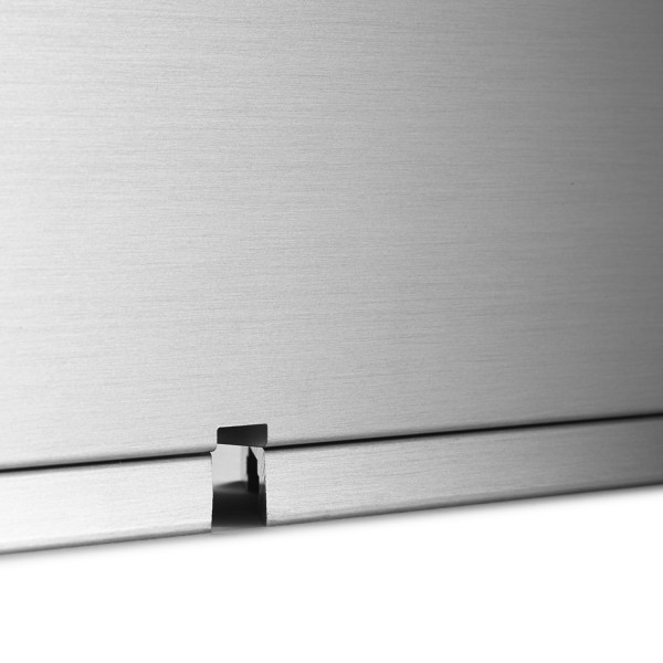 Erhöhungsprofil für Glasbrüstungen mit Flansch - Edelstahloptik