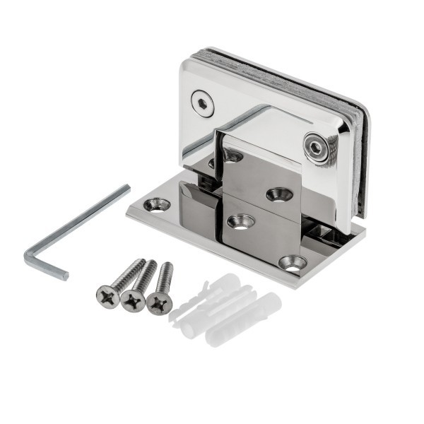 Scharnier Verbindung Glas-Wand 90° R/L Anschlag - Hochglanz