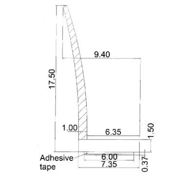 Lippendichtung für 8 mm Glas selbstklebend, 2500 mm Läng