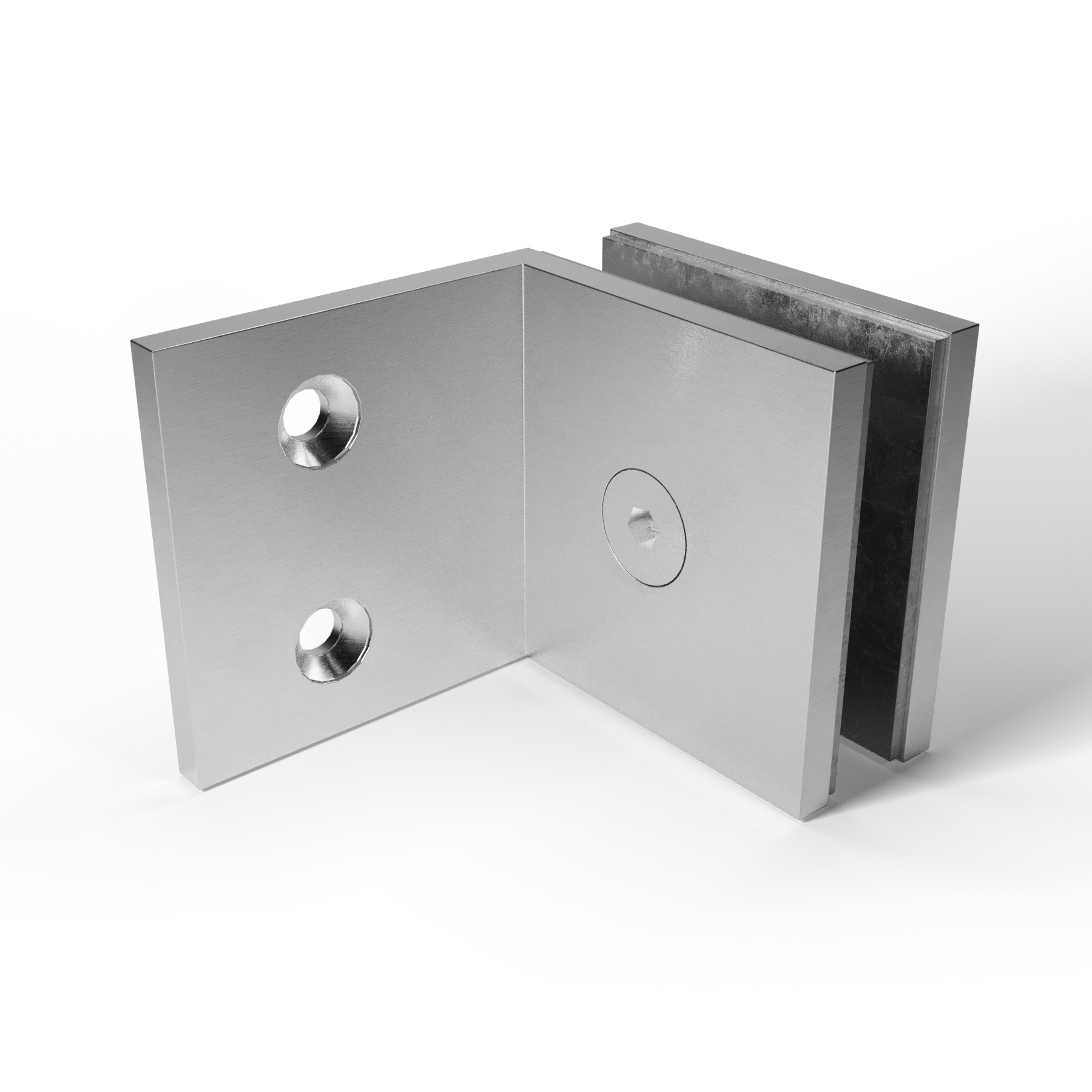 Winkelverbinder Glas-Wand 90° - Matt