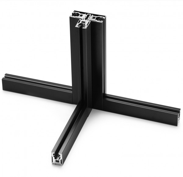 Glas T-Klemmprofil Set | 12-12,76 mm | Schwarz