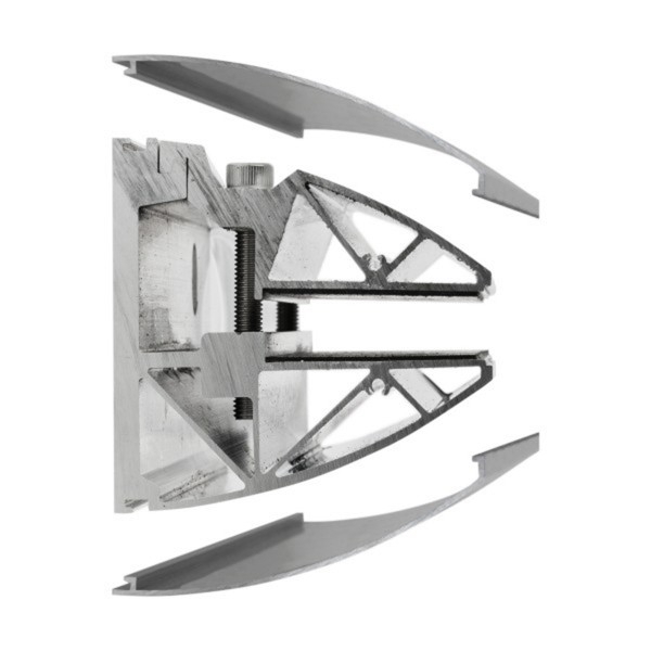 Klemmprofil 17,52 mm, ovales Design - Edelstahloptik