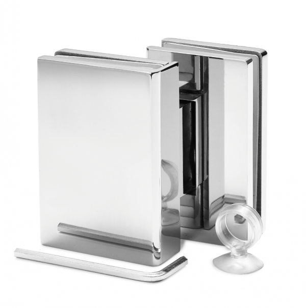 Scharnier Verbindung | Glas-Glas 90° | Serie F | Hochglanz | R/L Anschlag